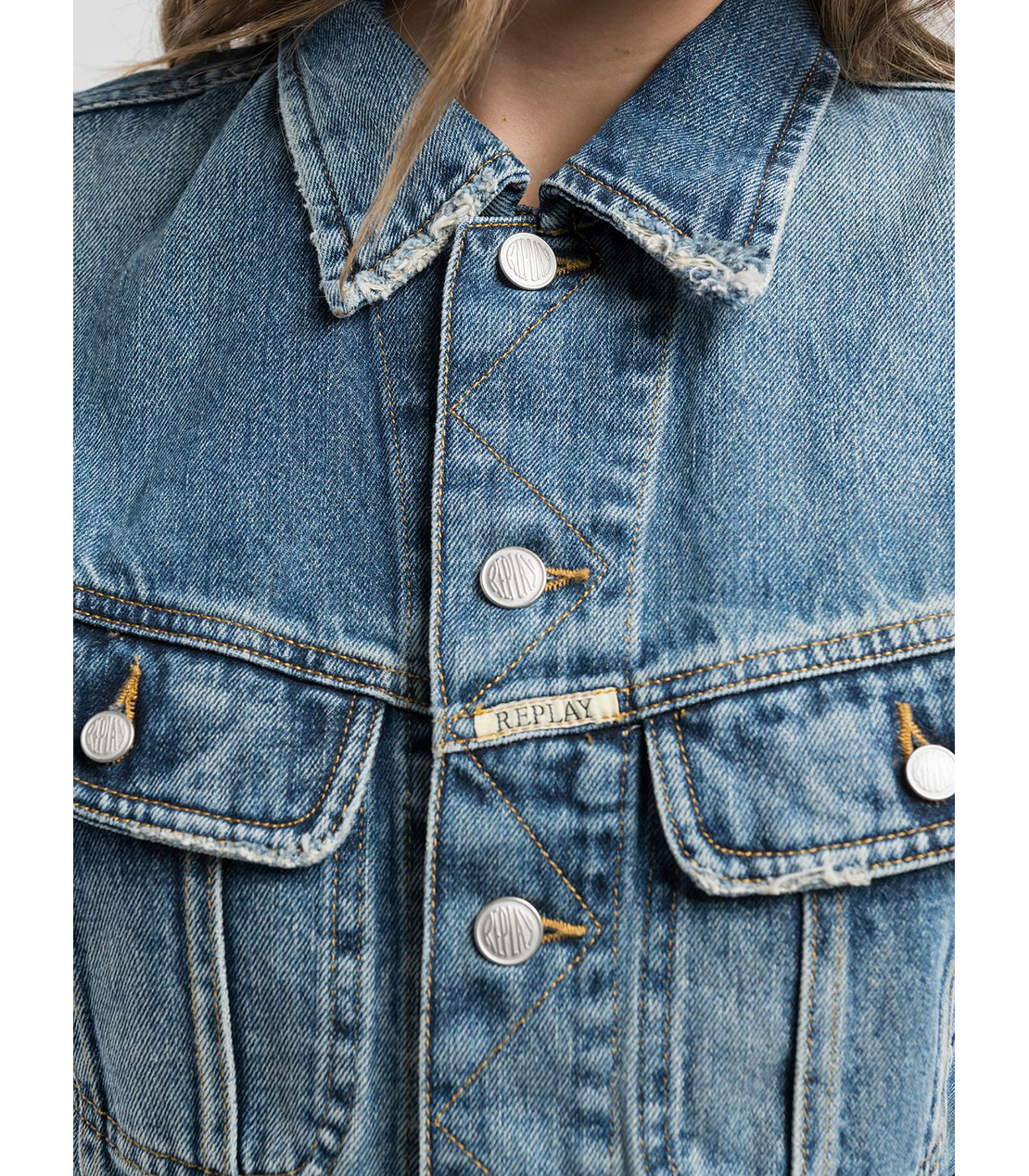 9ZERO1 クロップドデニムベスト 詳細画像 ブルー 6